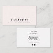 Eenvoudig elegant modern roze Visitekaartje (Voorkant / Achterkant)