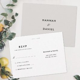 Eenvoudig Elegant modern RSVP-Briefkaart Uitnodiging Briefkaart