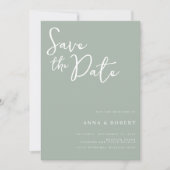 Eenvoudig Elegant Modern Sage Green Wedding Save The Date (Voorkant)