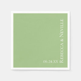 Eenvoudig elegant modern Sage Text Weddenschap Servet
