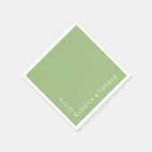 Eenvoudig elegant modern Sage Text Weddenschap Servet (Hoek)