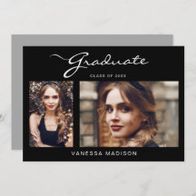 Eenvoudig Elegant modern script | 2 Foto-Afstudere