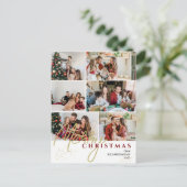 Eenvoudig Elegant modern Script 6 foto Kerstmis Feestdagenkaart (Staand voorkant)