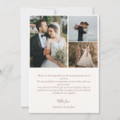 Eenvoudig Elegant Modern Script 6 foto's bruiloft Bedankkaart (Achterkant)