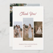 Eenvoudig Elegant Modern Script 6 foto's bruiloft Bedankkaart (Voorkant / Achterkant)