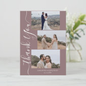 Eenvoudig Elegant Modern Script 6 foto's bruiloft Bedankkaart (Staand voorkant)