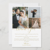 Eenvoudig Elegant Modern Script 6 foto's bruiloft  Bedankkaart (Achterkant)