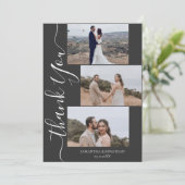 Eenvoudig Elegant Modern Script 6 foto's bruiloft Bedankkaart (Staand voorkant)
