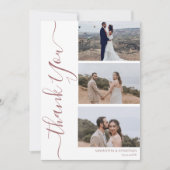 Eenvoudig Elegant Modern Script 6 foto's bruiloft Bedankkaart (Voorkant)