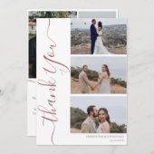 Eenvoudig Elegant Modern Script 6 foto's bruiloft Bedankkaart (Voorkant / Achterkant)