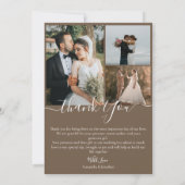 Eenvoudig Elegant Modern Script 6 foto's bruiloft Bedankkaart (Achterkant)