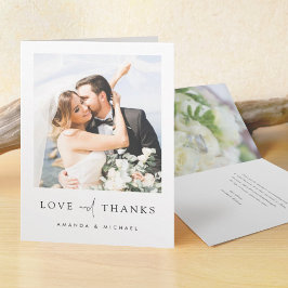 Eenvoudig Elegant modern Script Custom Photo Weddi Bedankkaart