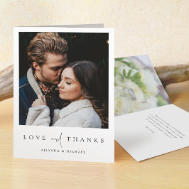 Eenvoudig Elegant modern Script Custom Photo Weddi Bedankkaart