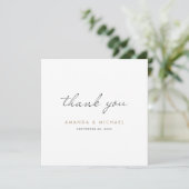 Eenvoudig Elegant Modern Script Custom Wedding Bedankkaart (Staand voorkant)