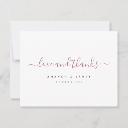 Eenvoudig Elegant Modern Script Custom Wedding Bedankkaart (Voorkant)
