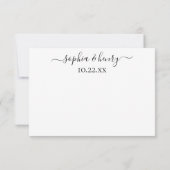 Eenvoudig Elegant Modern Script Floral Roos Weddin Bedankkaart (Achterkant)