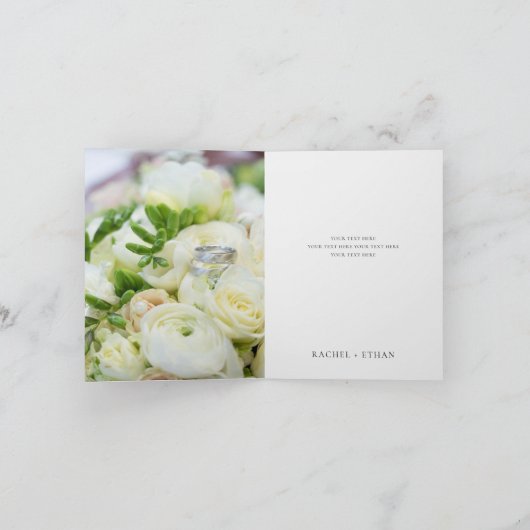 Eenvoudig Elegant Modern Script Photo Wedding Bedankkaart (Binnen)