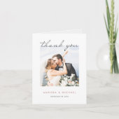 Eenvoudig Elegant Modern Script Photo Wedding Bedankkaart (Voorkant)