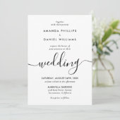 Eenvoudig Elegant Modern Script Photo Wedding Kaart (Staand voorkant)