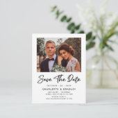 Eenvoudig Elegant Modern Script Photo Wedding Kaart (Staand voorkant)