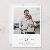 Eenvoudig Elegant Modern Script Photo Wedding Save The Date (Voorkant)