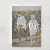 Eenvoudig Elegant Modern Script Photo Wedding Save The Date (Voorkant)