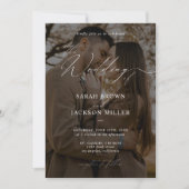 Eenvoudig Elegant Modern Script QR Code Fotobruilo Kaart (Voorkant)