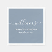 Eenvoudig Elegant modern script Stusty Blue Weddin Servet (Voorkant)
