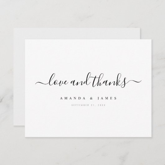 Eenvoudig Elegant Modern Script Weddenschap Bedankkaart (Voorkant / Achterkant)