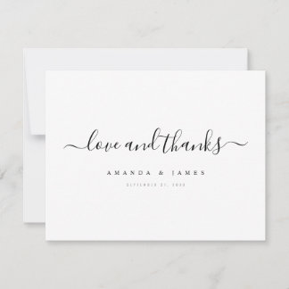Eenvoudig Elegant Modern Script Weddenschap Bedankkaart