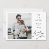 Eenvoudig Elegant Modern Script Weddenschap Save The Date (Voorkant)