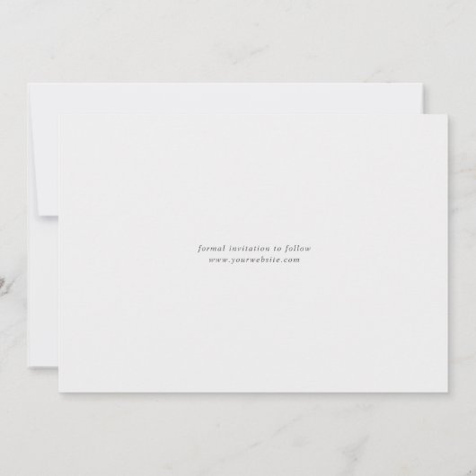 Eenvoudig Elegant Modern Script Weddenschap Save The Date (Achterkant)