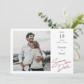Eenvoudig Elegant Modern Script Weddenschap Save The Date (Staand voorkant)