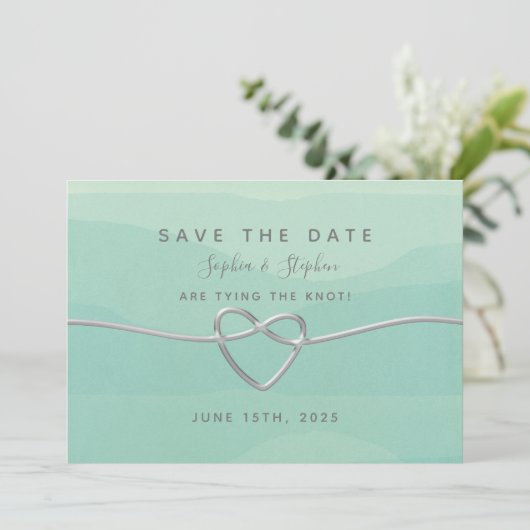Eenvoudig Elegant Modern Script Weddenschap Save The Date (Staand voorkant)