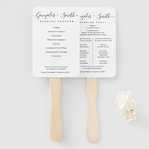 Eenvoudig Elegant Modern Script Wedding Program Handwaaier