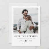 Eenvoudig elegant modern sparen de Avond Wedding Save The Date (Voorkant / Achterkant)