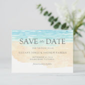 Eenvoudig elegant modern strand bruiloft bespaart save the date (Staand voorkant)