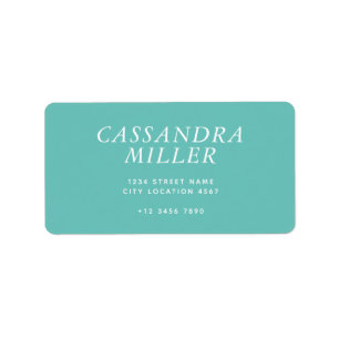 Eenvoudig Elegant Modern Teal Adres Etiket