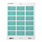 Eenvoudig Elegant Modern Teal Adres Etiket (Full Sheet)
