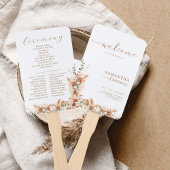 Eenvoudig Elegant Modern Terracotta Trouwprogramma Handwaaier