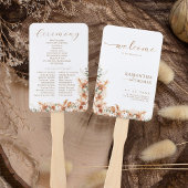 Eenvoudig Elegant Modern Terracotta Trouwprogramma Handwaaier