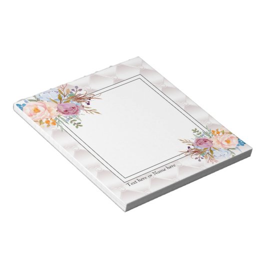 eenvoudig, elegant, modern, trendy, floraal notitieblok (Schuin)