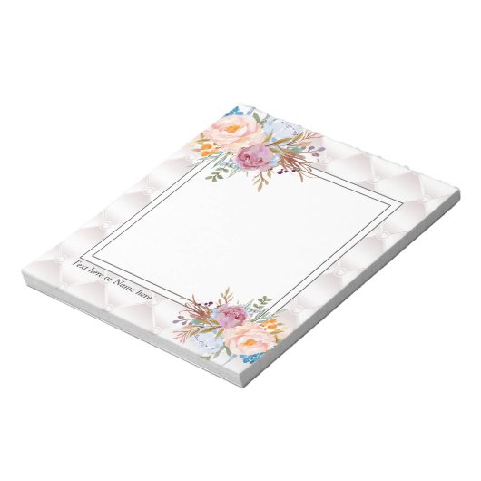 eenvoudig, elegant, modern, trendy, floraal notitieblok (Linkerzijde)