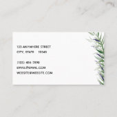 Eenvoudig elegant modern varenblad Visitekaartje (Achterkant)