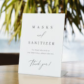Eenvoudig Elegant Modern Wedding Maskers en Saniti Reclamebord Met Voetstuk