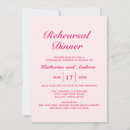 Eenvoudig Elegant Modern Wedding Rehearsal Dinner Kaart