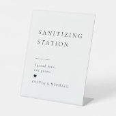 Eenvoudig Elegant Modern Wedding Sanitizing Statio Reclamebord Met Voetstuk (Voorkant)