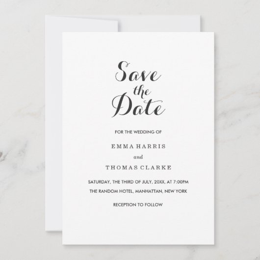 Eenvoudig Elegant | Modern Wedding Save The Date K (Voorkant)