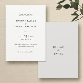 Eenvoudig Elegant Modern Wedding sparen de Datum Save The Date