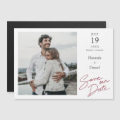 Eenvoudig Elegant Modern Wedding sparen de Foto va Magnetische Uitnodiging (Voorkant / Achterkant)